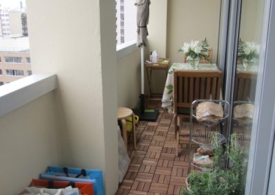 Balcon après pose d'un parquet